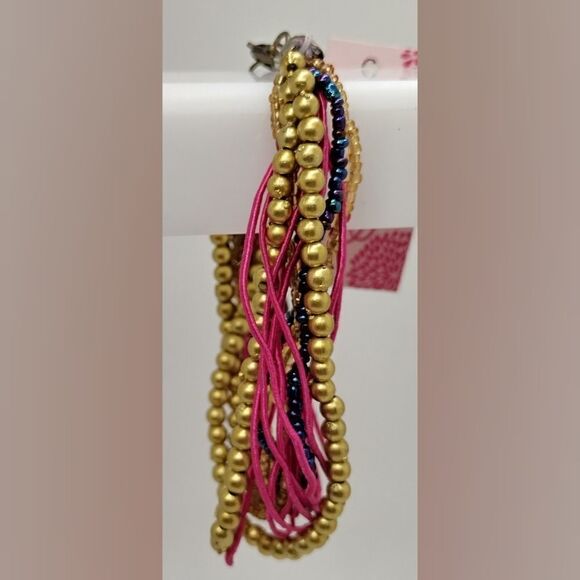 Tickled Pink Multi Strand Bracelet 9.5" - Picture 3 of 7